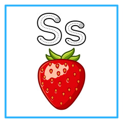 tracing alfabet fresh strawberry illustration © Rahmatullah