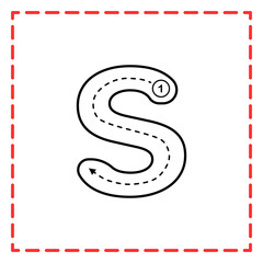 tracing alfabet s illustration © Rahmatullah