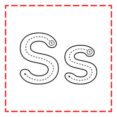 tracing alfabet s set illustration © Rahmatullah