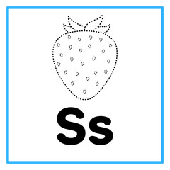 tracing strawberry alfabet s illustration © Rahmatullah