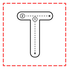 tracing capital alfabet t illustration © Rahmatullah