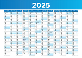 2025 france front annual calendar
