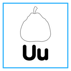 tracing ugli fruit alfabet u illustration © Rahmatullah