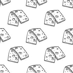 Seamless pattern with cheese doodle for decorative print, wrapping paper, greeting cards, wallpaper and fabric