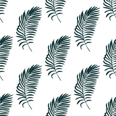 Seamless pattern with tropical leaves doodle for decorative print, wrapping paper, greeting cards, wallpaper and fabric