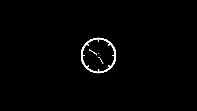  Analog clock animation on transparent background animated wall clock . clock with moving arrows          


