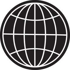 World globe icon. Earth globe sign. World globe grids in circle form. Linear striped spheres, earth latitude and longitude line grid. World planet earth icon - stock vector.