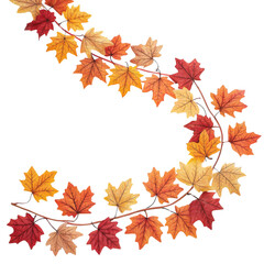 Vibrant Autumn Leaf Garland in Rich Fall Colors