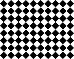 Seamless pattern	of checkerboard, black and white rhombuses 