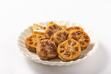 レンコン　肉詰め焼き