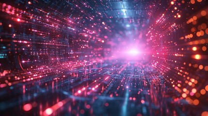 Obraz premium Vibrant Background with Pink, Purple, and Blue Lights digital Effect.