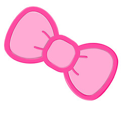 ribbon bow with shadow isolated on transparent background. Realistic decoration for holidays events. 