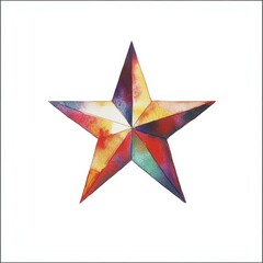 Obraz premium カラフルな星型のアート作品が白い背景に映える