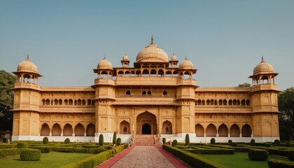 Fototapeta premium An elegant architectural shot of a traditional palace inspired by Jodha Bai