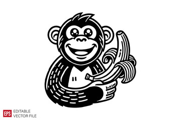 Obraz premium cartoon monkey graphic illustration design templates
