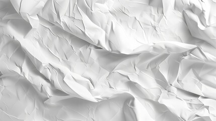 Fototapeta premium Creased white paper background. Wrinkled blank sheet