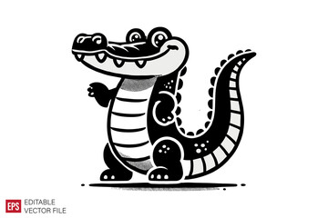 Fototapeta premium cartoon crocodile graphic illustration design templates