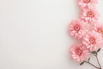 Elegant wedding rings surrounded by delicate flowers on fresh background