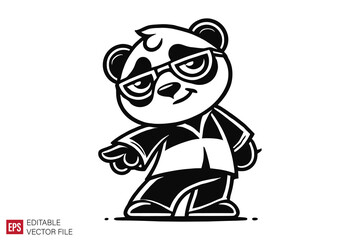 cartoon cute panda graphic illustration design templates