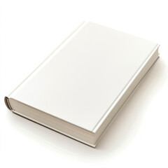 Fototapeta premium Blank white hardcover book on a white background.