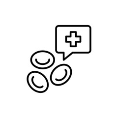 Healthy blood outline icons, minimalist vector illustration ,simple transparent graphic element .Isolated on white background