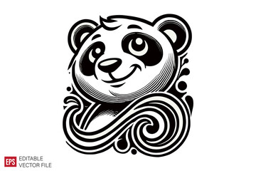 cartoon cute panda graphic illustration design templates