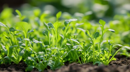 Arugula plants growing outside