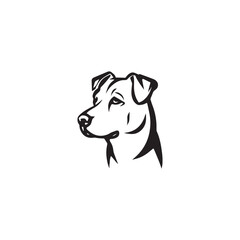 Fototapeta premium Black and white dog head silhouette image