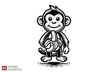 Fototapeta premium cartoon monkey graphic illustration design templates