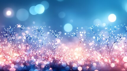Fototapeta premium Sparkling Plants Illuminated By Festive Lights
