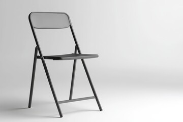 Metallic folding chair minimalist design industrial aesthetic