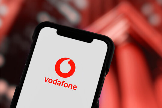 Guilherand-Granges, France - December 06, 2024. Vodafone is a global telecom company offering mobile, broadband, and IoT services with a focus on connectivity and digital innovation.