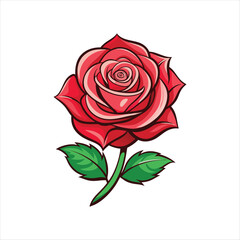 Red roses vector design. red silhouette of rose, Valentines day silhouette of rose element. Romantic silhouette of rose