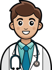 Fototapeta premium doctor from hospital, therapist, medical staff, nurse, isolated vector character
