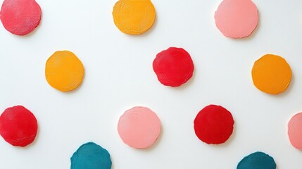 Colorful Polka Dot Pattern on White Background