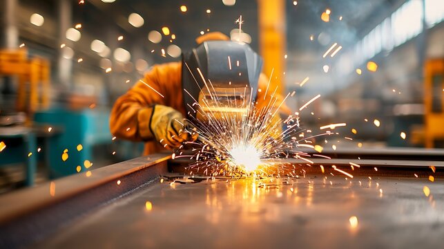 The blindingly bright sparks flew through the air as the master welder expertly fused pieces of metal together in the workshop, creating a dazzling display of skill and precision.