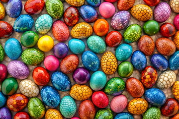 Fototapeta premium Vibrant Decorated Easter Eggs. A Colorful Spring Celebration