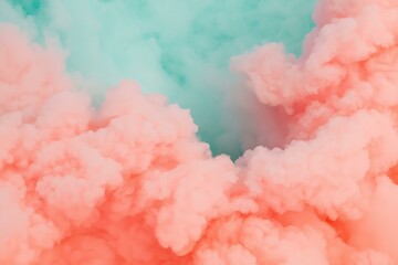 Fototapeta premium Pink and Teal Smoke Clouds