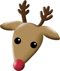 Renna di Natale Carina e Divertente Illustrazione isolata 