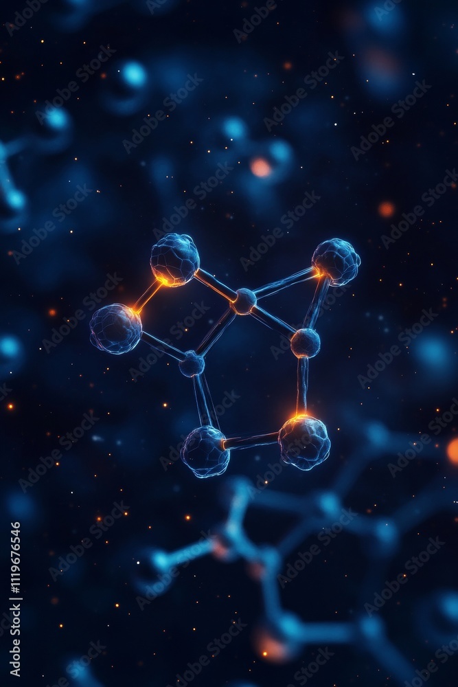 Poster abstract background with interconnected dots and lines. network connection structure. science theme.