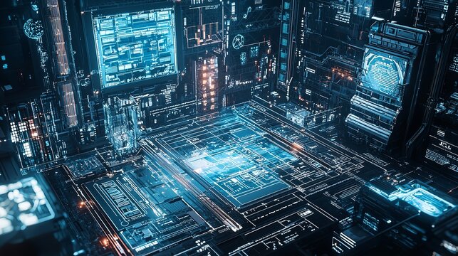 Blueprint Design Representing Growing Technology