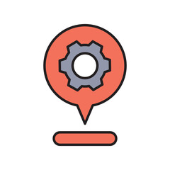 location color line icon with white background vector stock illustration