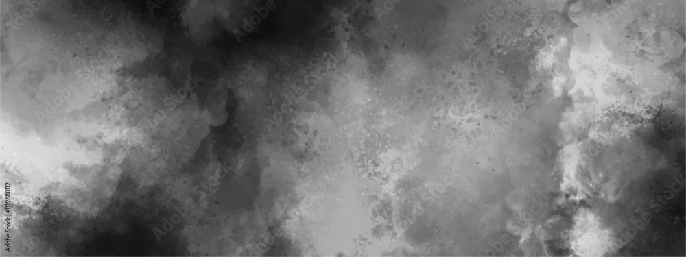Poster Abstract design with white paper texture background . Black and white ink effect water color Gray aquarelle painted grunge design. Vintage and gray cloud paper texture