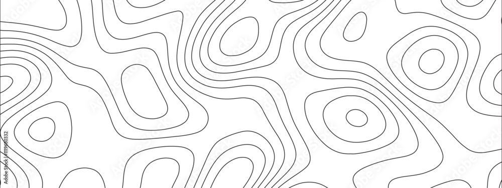 Leinwandbilder abstract luxury white modern 3d papercut background. topography line circle creative topography map 