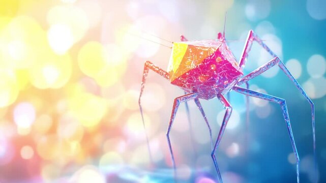 3D Moving Illustration of Bacteriophage
