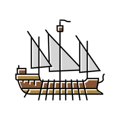ship byzantine color icon vector. ship byzantine sign. isolated symbol illustration