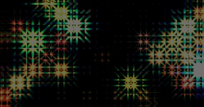 Multicolored twinkling stars. Colorful animated background and club video. Meditation video. Seamless loop. Loop