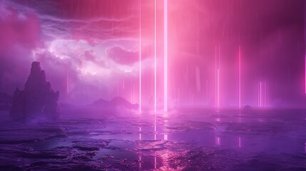 Cyber Reality in Neon Blues and Pinks lights.