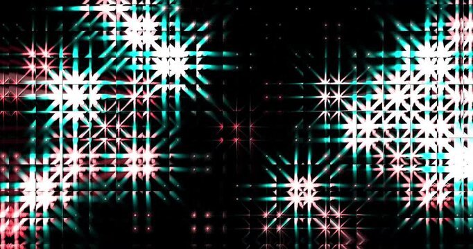 Multicolored twinkling stars. Colorful animated background and club video. Meditation video. Seamless loop. Loop