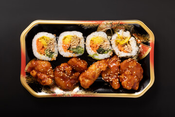 キンパとヤンニョムチキン